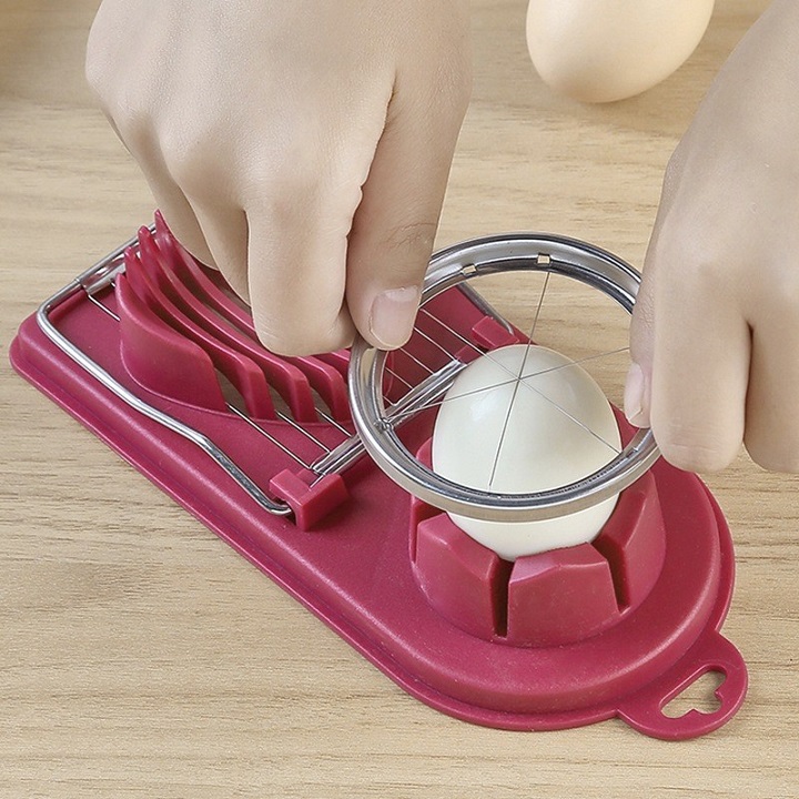 Dụng cụ cắt trứng luộc 2 trong 1  bằng thép không gỉ