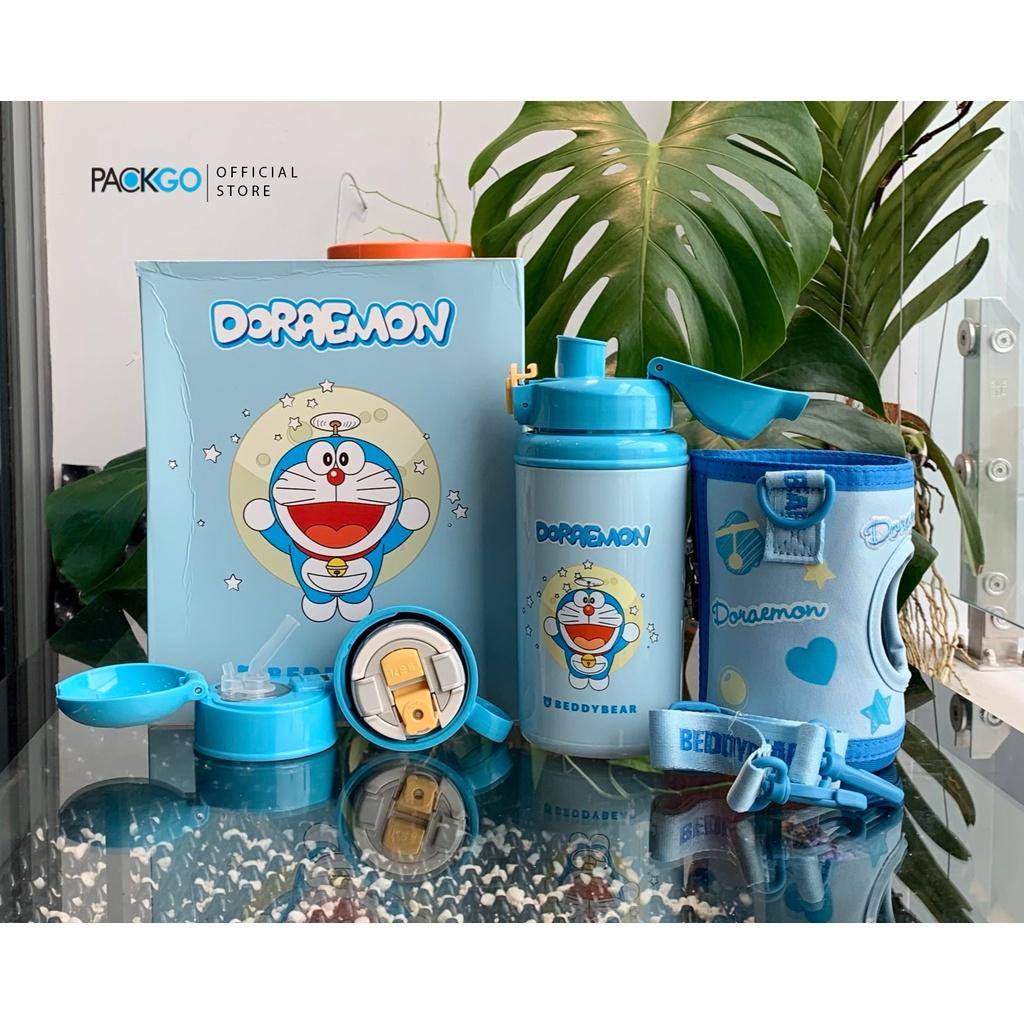 Bình giữ nhiệt trẻ em BEDDYBEAR - 3 Nắp thay thế - Doraemon Hồng - 630ml - RT104-630-DORAEMON. Chính hãng Beddy Bear