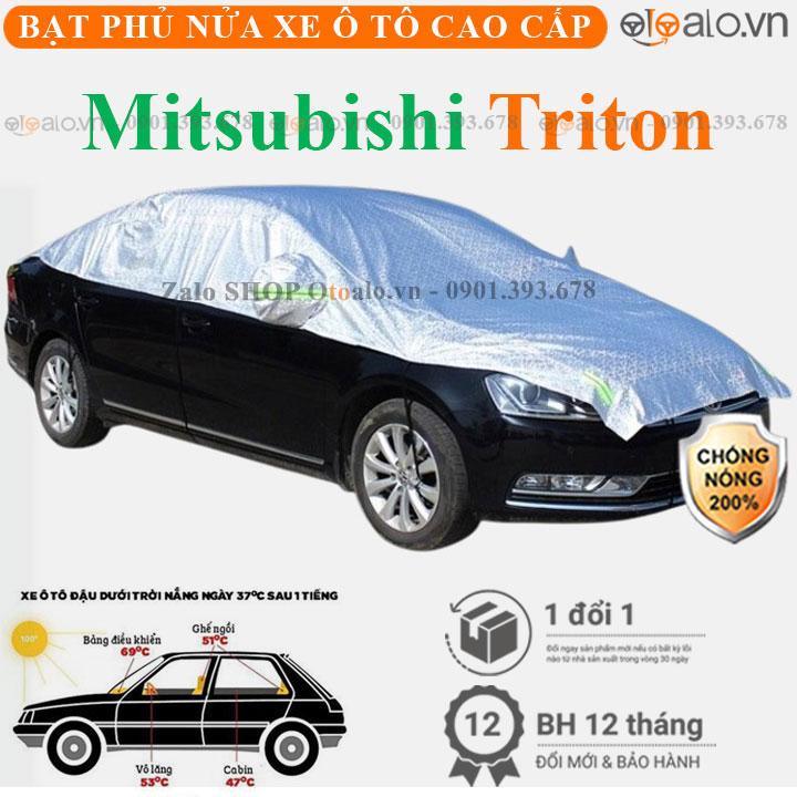 Bạt phủ nửa xe Mitsubishi Triton vải dù 3 lớp