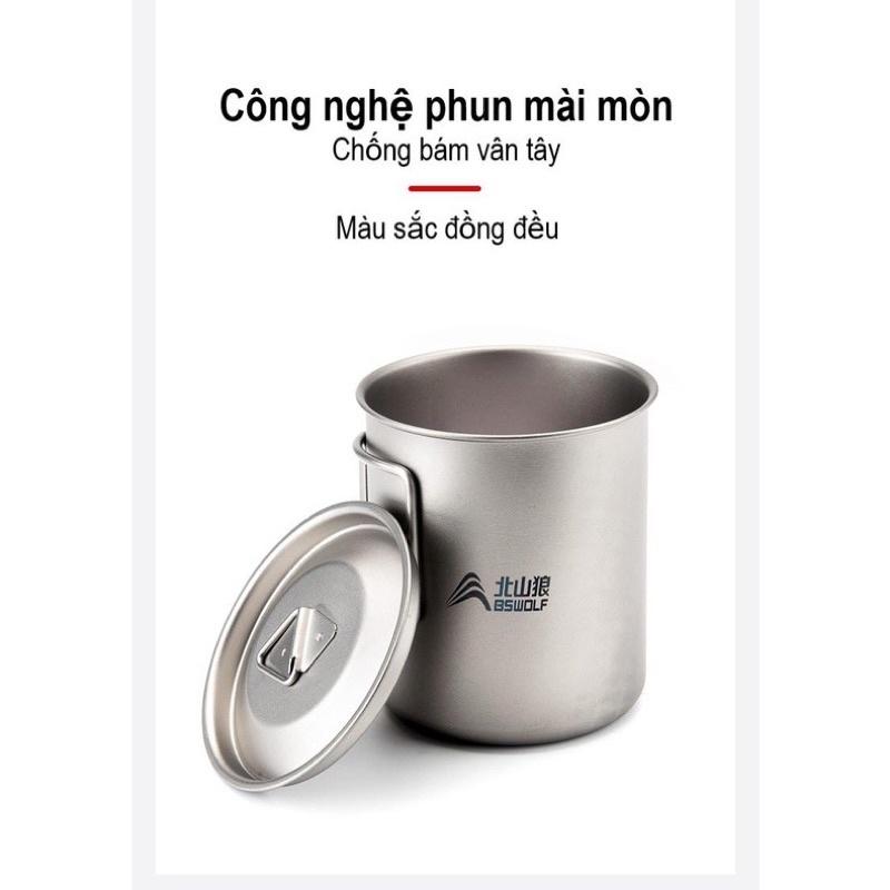 Cốc, Ly Titanium siêu nhẹ BSWOLF-SK049 Công dụng đa năng du lịch, dã ngoại, văn phòng