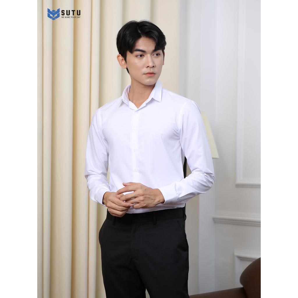 Áo Sơ Mi Nam Tay Dài Công Sở Dáng Ôm Form slimfit Có Cổ SUTU Basic Trơn Dễ Phối Chống Nhăn Cực Tốt | A0CTRS