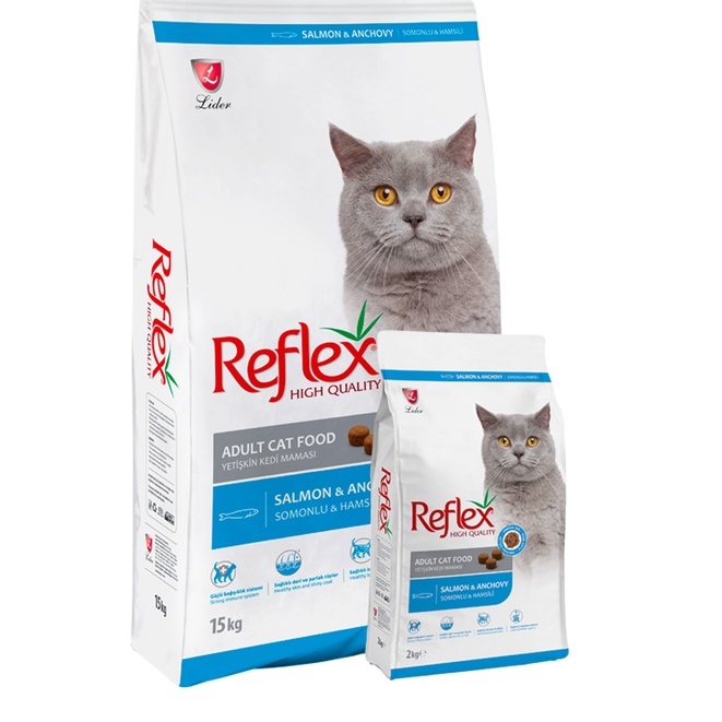 Thức ăn hạt cho mèo trưởng thành Reflex Vị Cá Hồi và Cá Cơm - Bao 2KG - Bao Bì Chính Hãng