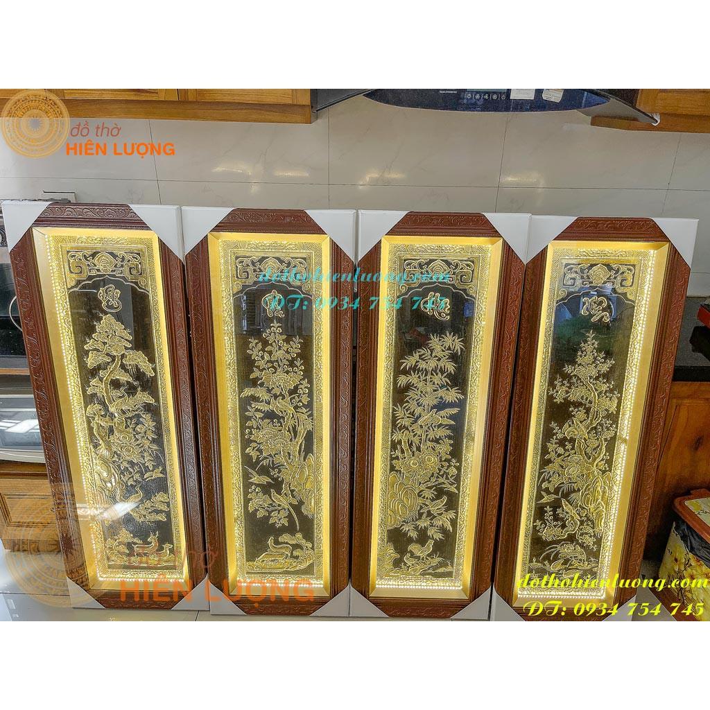 Bộ Tranh Tứ Quý Bằng Đồng Xuân-Hạ-Thu-Đông Liền Tấm