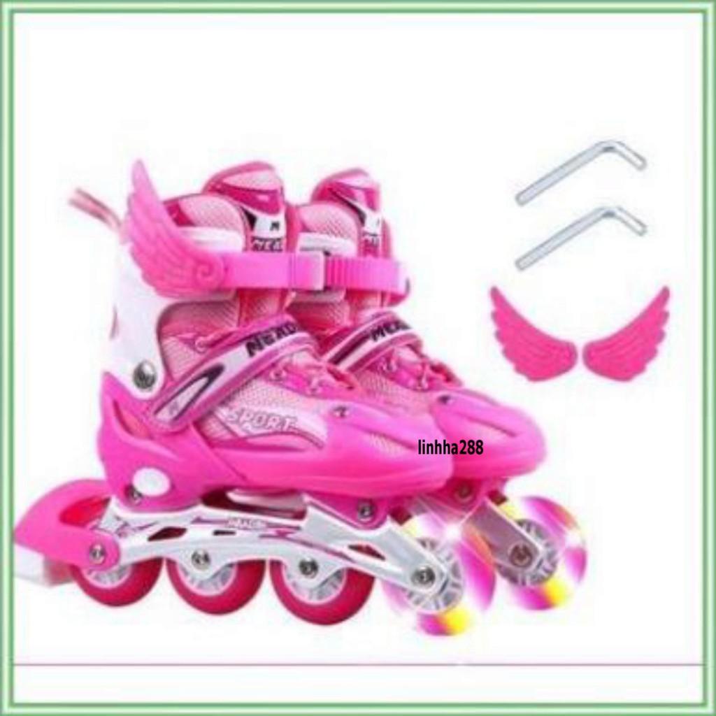 Giày Patin Sport cho bé từ 3 đến 12 tuổi, bánh phát sáng, điều chỉnh size to nhỏ