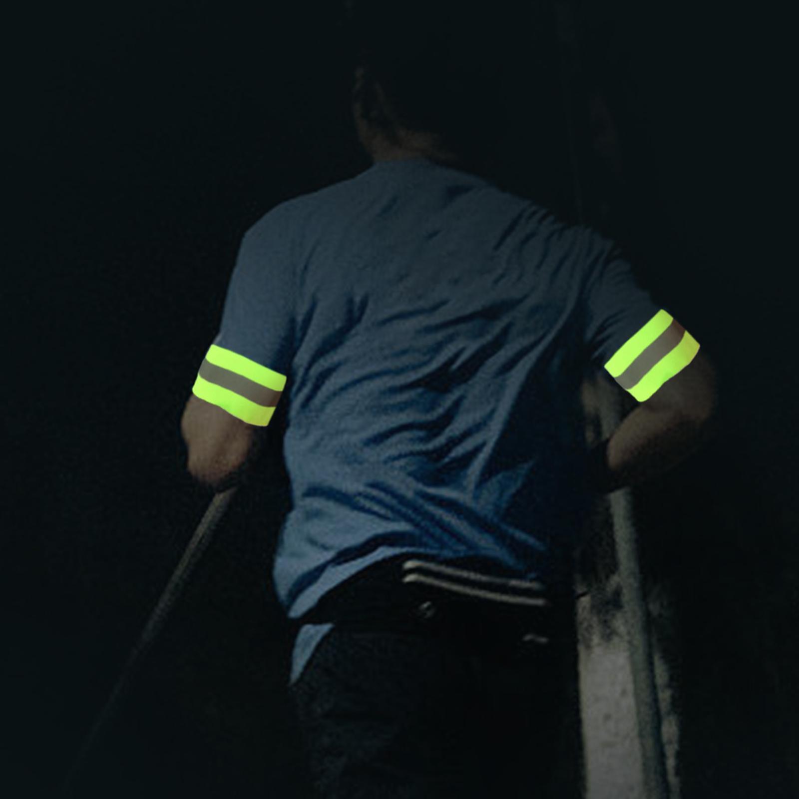 2x Reflective Armbands Adjustable Reflective Bands for Sports Adults