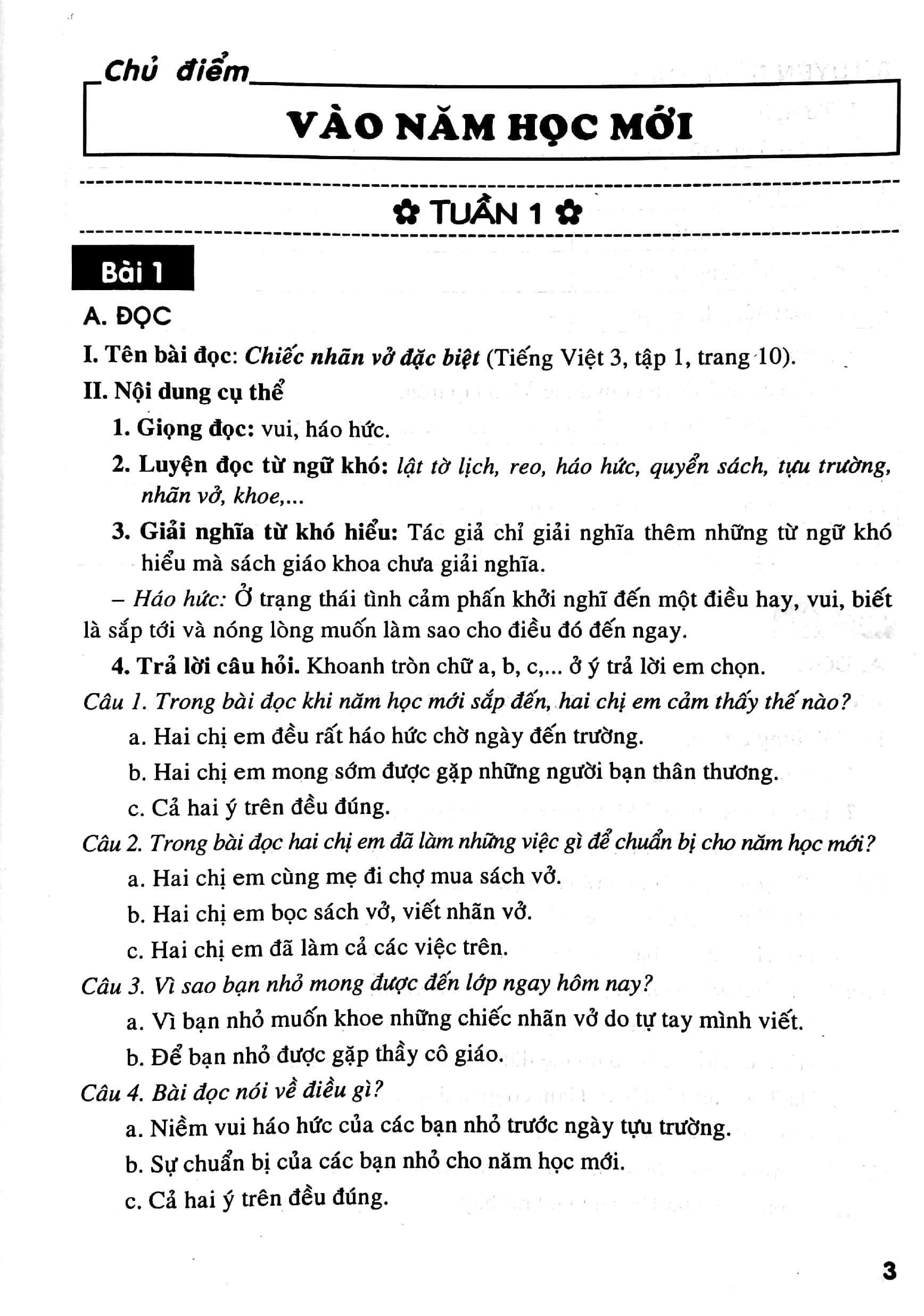 Bồi Dưỡng Tiếng Việt Lớp 3