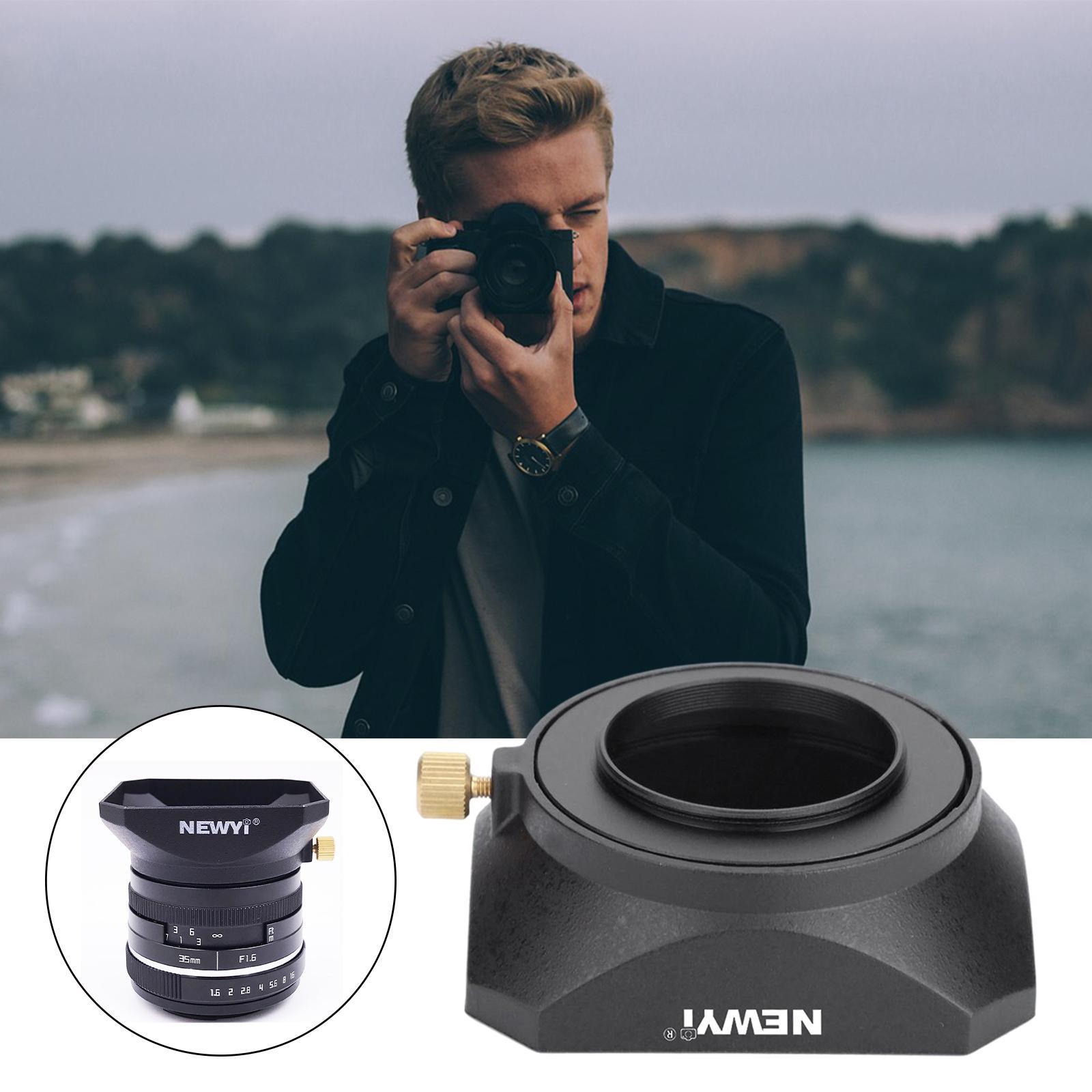 Square Lens Shade with Screw Mount for DSLR Mirrorless Camera 55mm