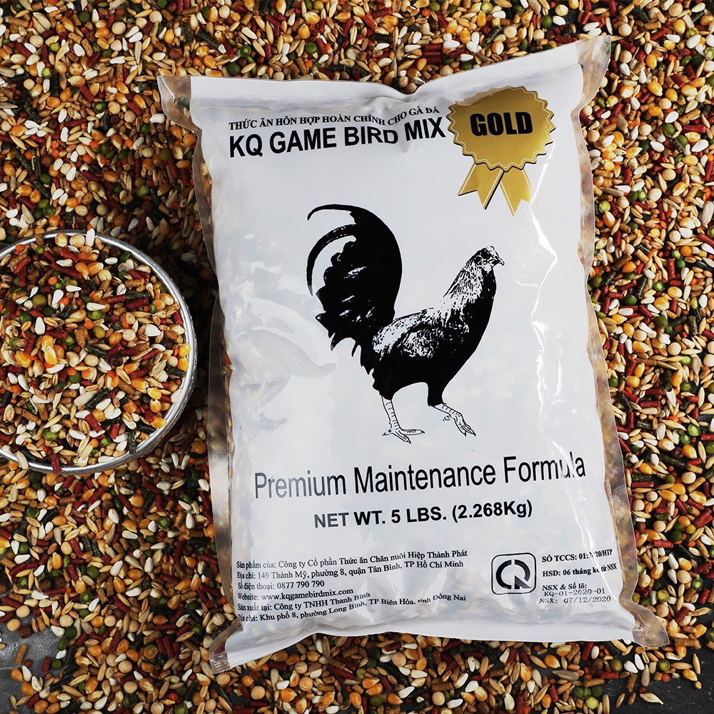 Ngũ Cốc Gà Đá GameBird KQ Gold Túi 2.268kg