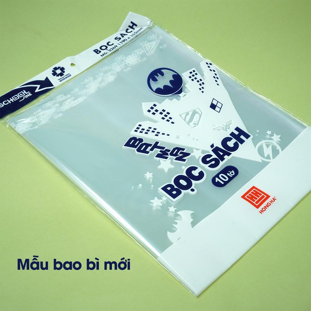 Bọc sách nylon Hồng Hà 3269 tập 10 chiếc- phù hợp sách Tiếng Anh mới cải cách