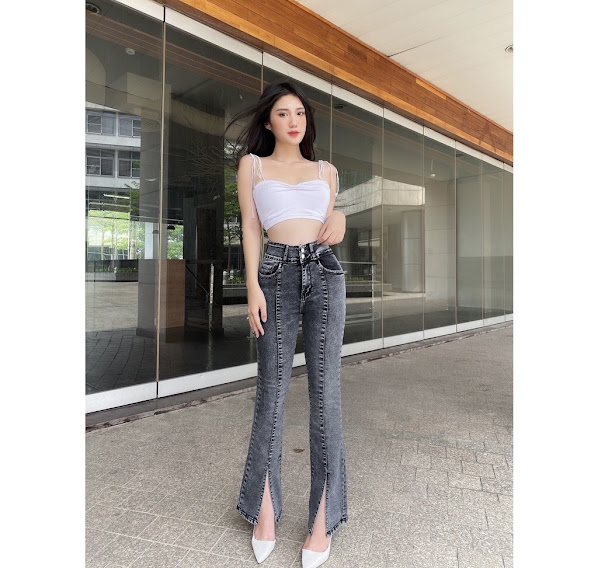 Quần Jean Nữ Ống Loe Dài Xẻ Lai Thời Trang Đẹp Store 257