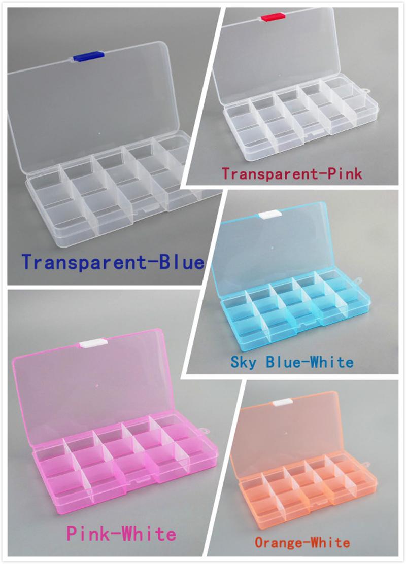Hộp Nhựa Trong Suốt 15 Ngăn Đựng Trang Sức Tiện Lợi