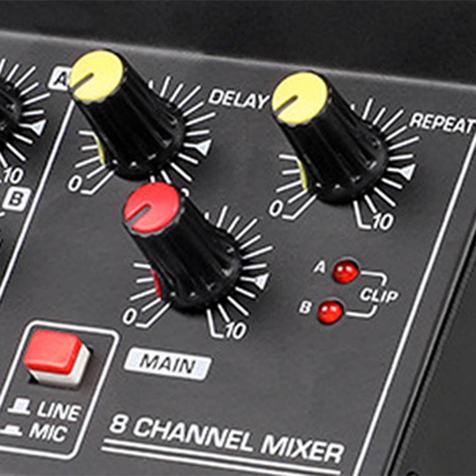 8 Channel Mixer USB Interface Podcast Equipment Live  Compact Mixer