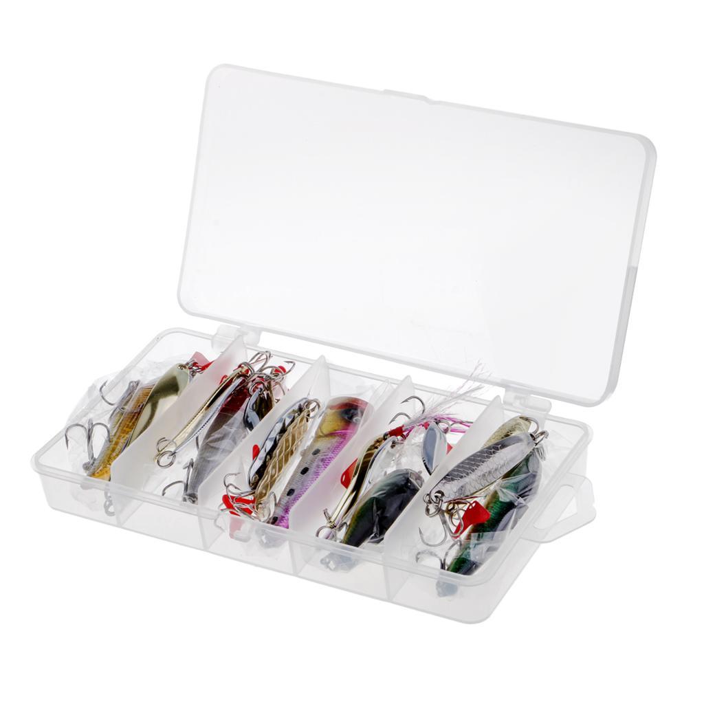 Fishing Lures Kit Mixed Hard Lures Spoon Baits and Accessories