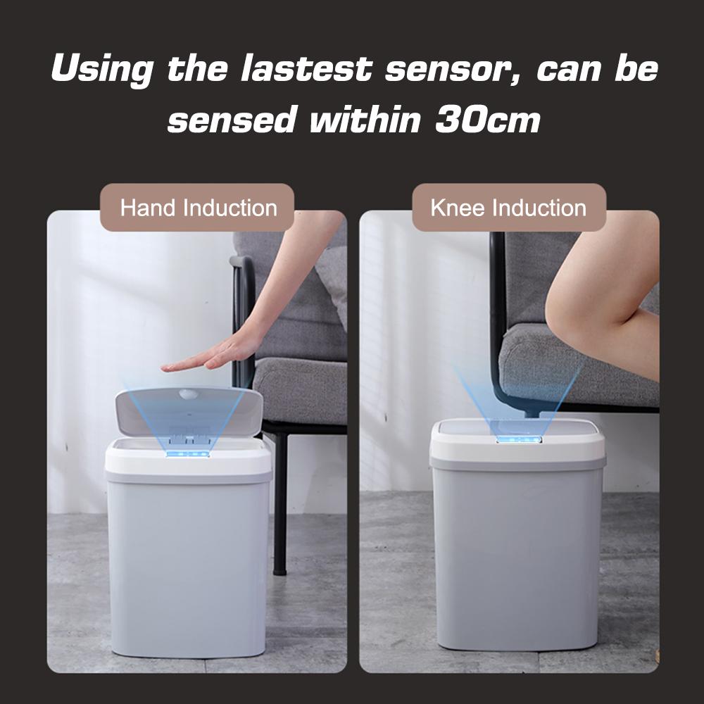 Thùng rác thông minh 15L có nắp cảm biến chuyển động rảnh tay tự động mở khi phát hiện có người đến gần nắp hoặc đập thùng
