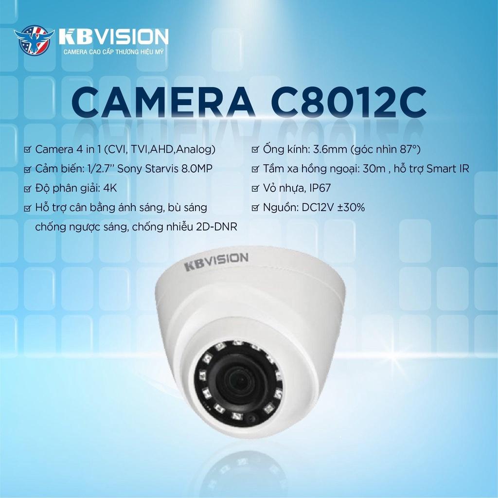 Camera 4in1 hồng ngoại 8MP KBVISION KX-C8012C - HÀNG CHÍNH HÃNG