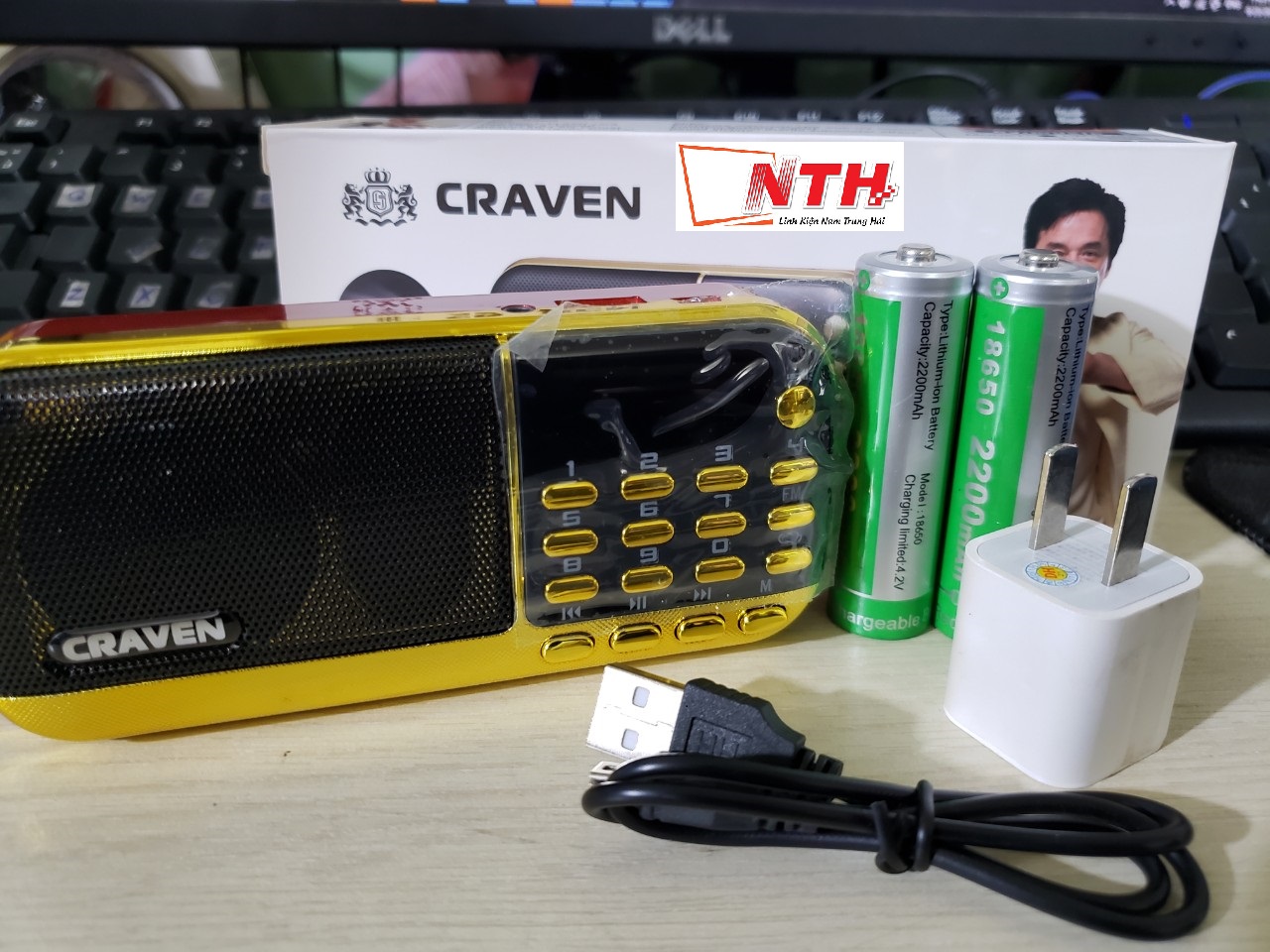 Loa Pháp, Loa Nghe Đài FM, Loa Nghe Nhạc USB, Thẻ Nhớ Craven CR-836S Có Đèn Pin - Hàng Nhập Khẩu