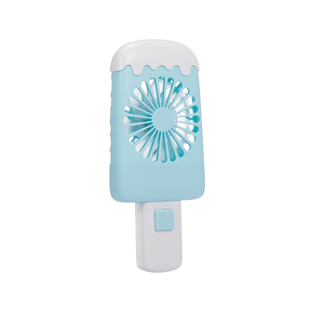 Mini Handheld USB Fan Ice Cream Fan Portable Rechargeable Popsicle Fan Cartoon Small Fan Outdoor Handheld Fan Beige