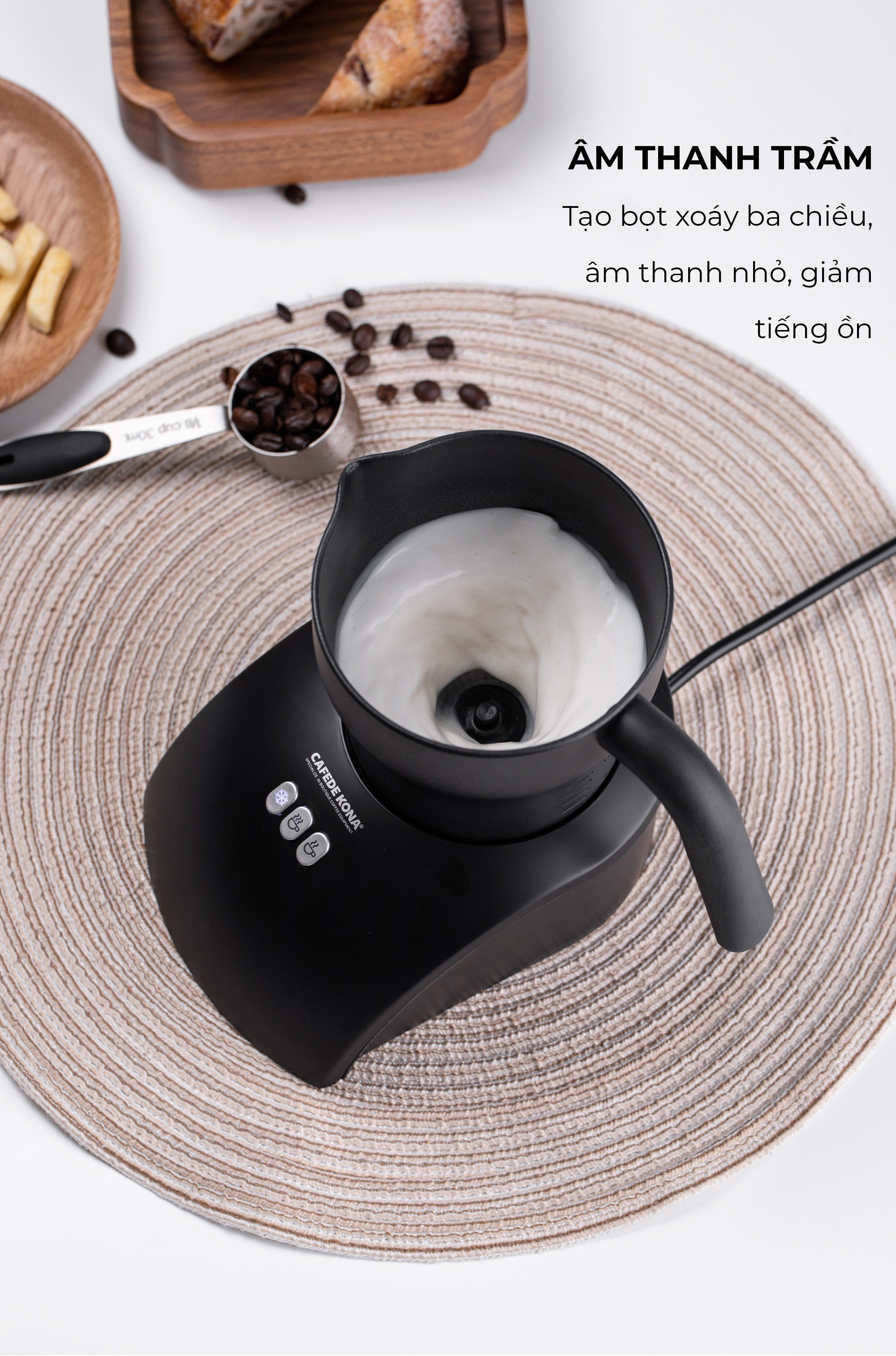 Máy đánh sữa nóng lạnh tự động 250ml CAFE DE KONA