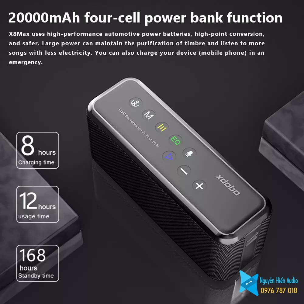 Loa Xdobo X8max Bluetooth 5.0 siêu trầm 100W chống nước hàng chính hãng