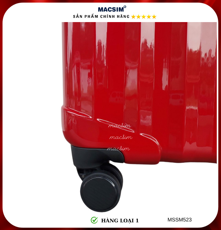 Vali cao cấp Macsim Smooire MSSM523 cỡ 20 inch màu gold, Balck, Red - Hàng loại 1