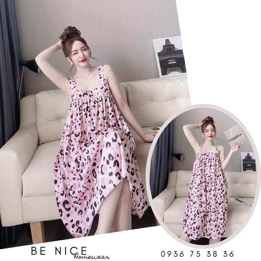 Váy dây bản to lụa latin nhiều họa tiết xinh xắn cho nàng diện thoải mái, Be Nice Homewear