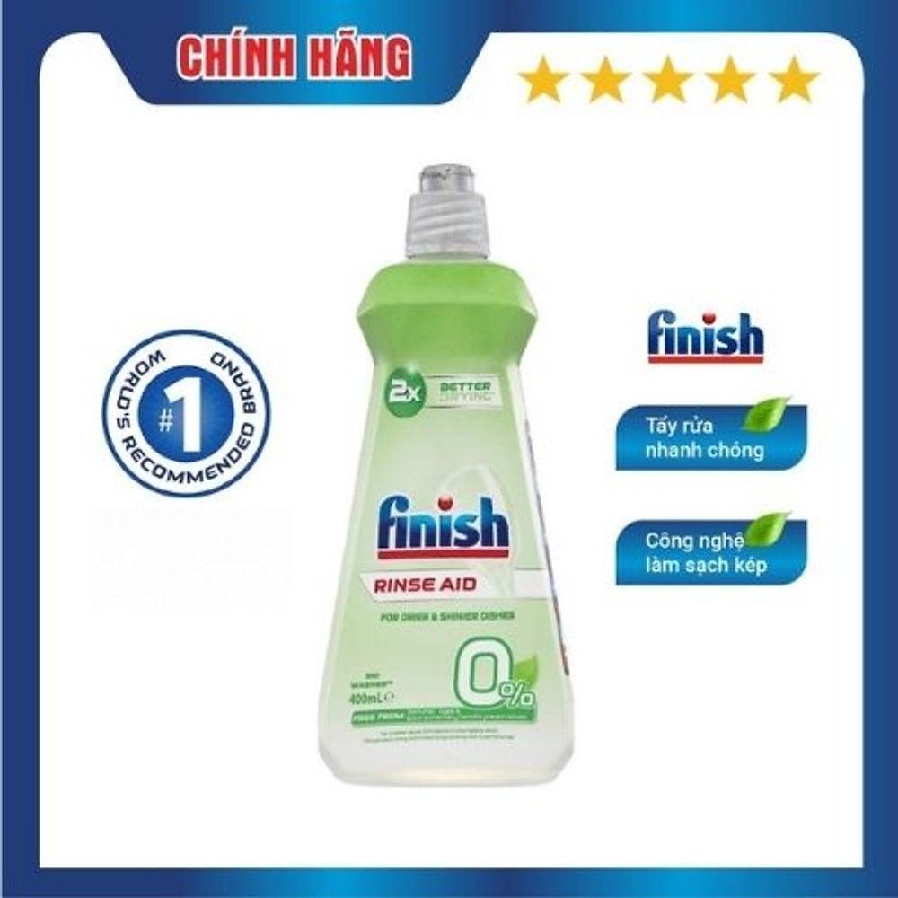 Nước làm bóng chén bát Finish Eco 0% - 400ml/ chai