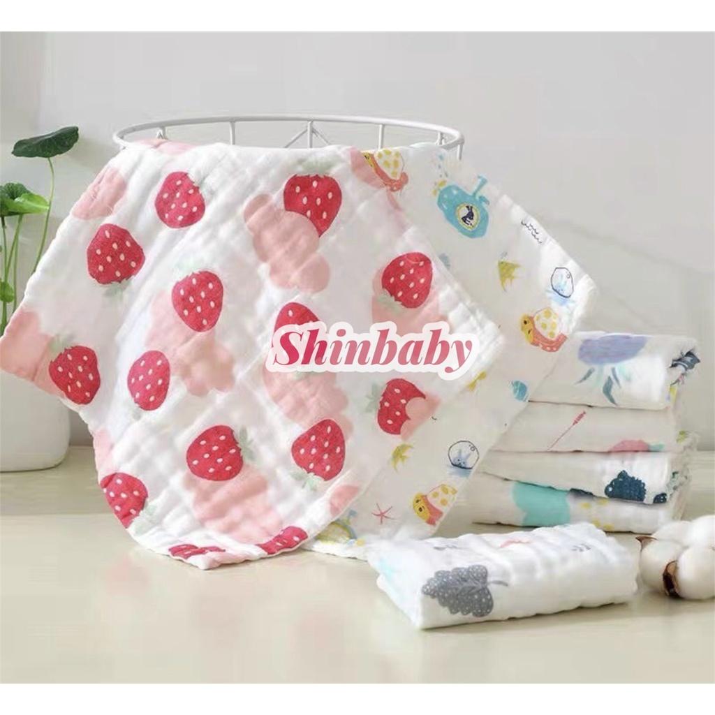 Set 5 Khăn sữa cho bé xô muslin 4 lớp cao cấp sợi vải hữu cơ tự nhiên mềm mại siêu thấm hút an toàn với làn da bé