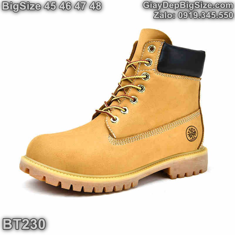 Giày boot (bốt) cổ cao cỡ lớn 45 46 47 48 cho nam cao to chân ú bè. Big size combat boots for wide feet - BT230
