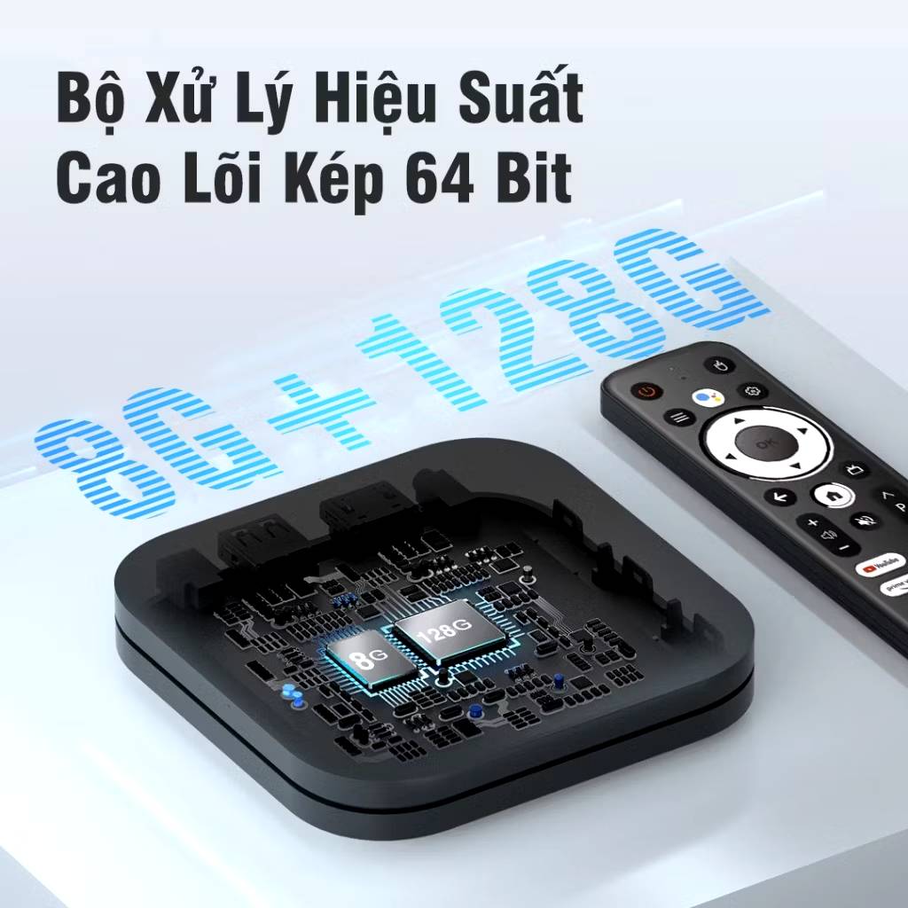Box TV98 Pro Ram 8G+128G, Android 13.0, Bluetooth 4.1 Điều khiển giọng nói Tiếng Việt, xem 108 kênh truyền hình+Youtube, Hàng nhập khẩu
