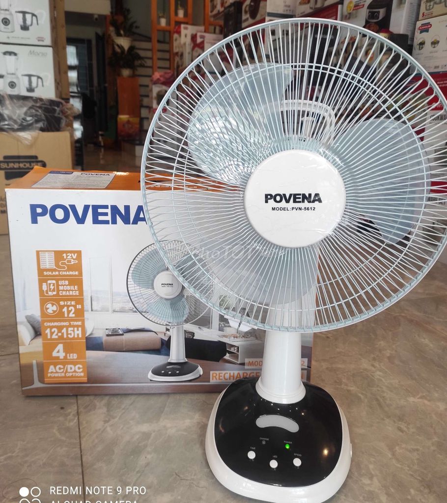 Quạt sạc điện Povena PVN-5612