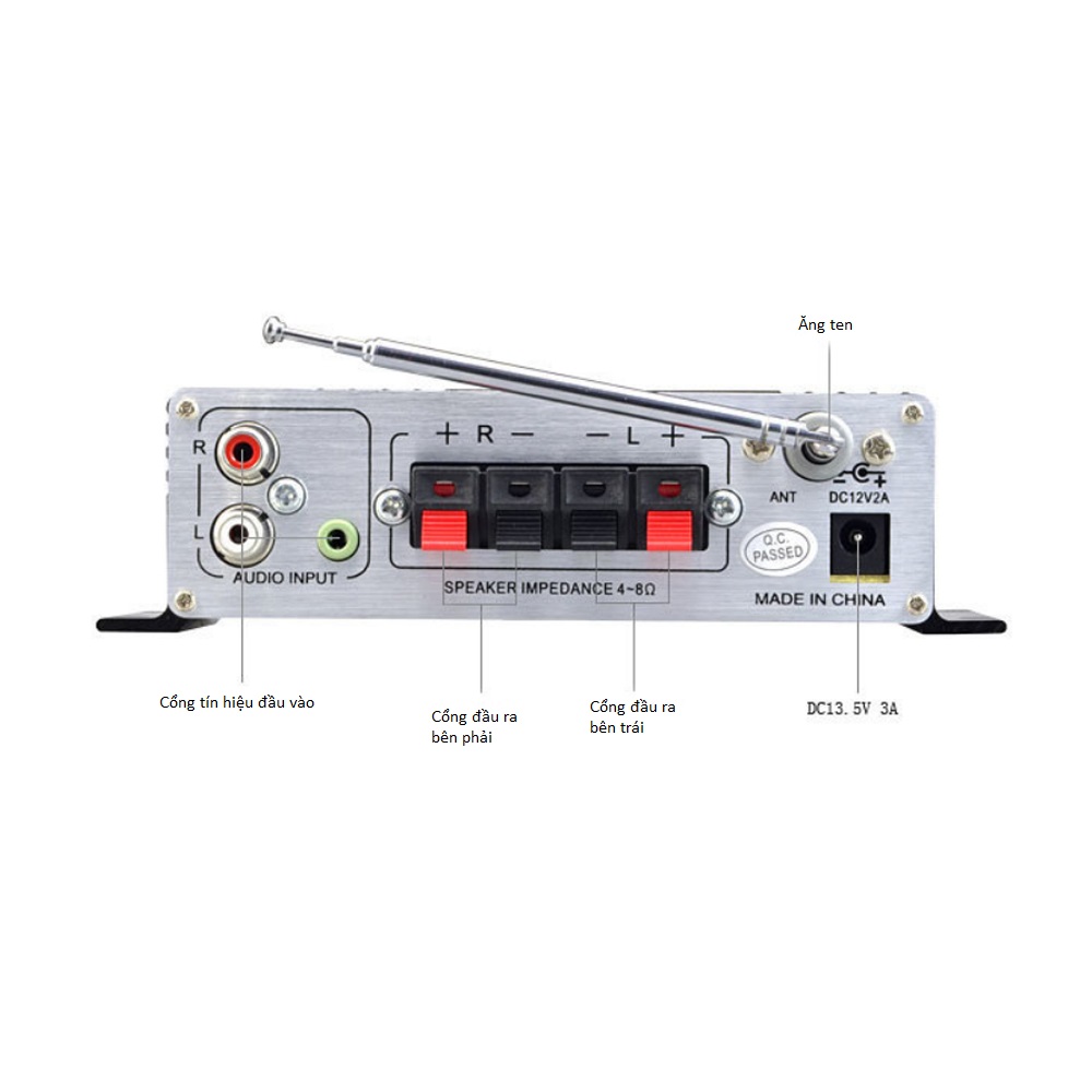 Âm ly hifi mini amply 2.0 thu FM LP-A68 D00-161