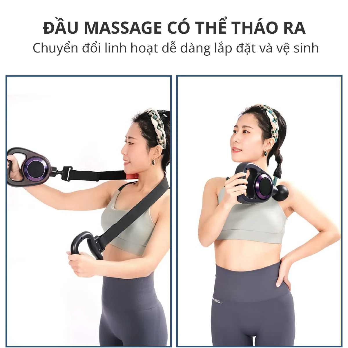 Súng massage Kachi MK353 Pro 6 đầu massage kèm đai rung