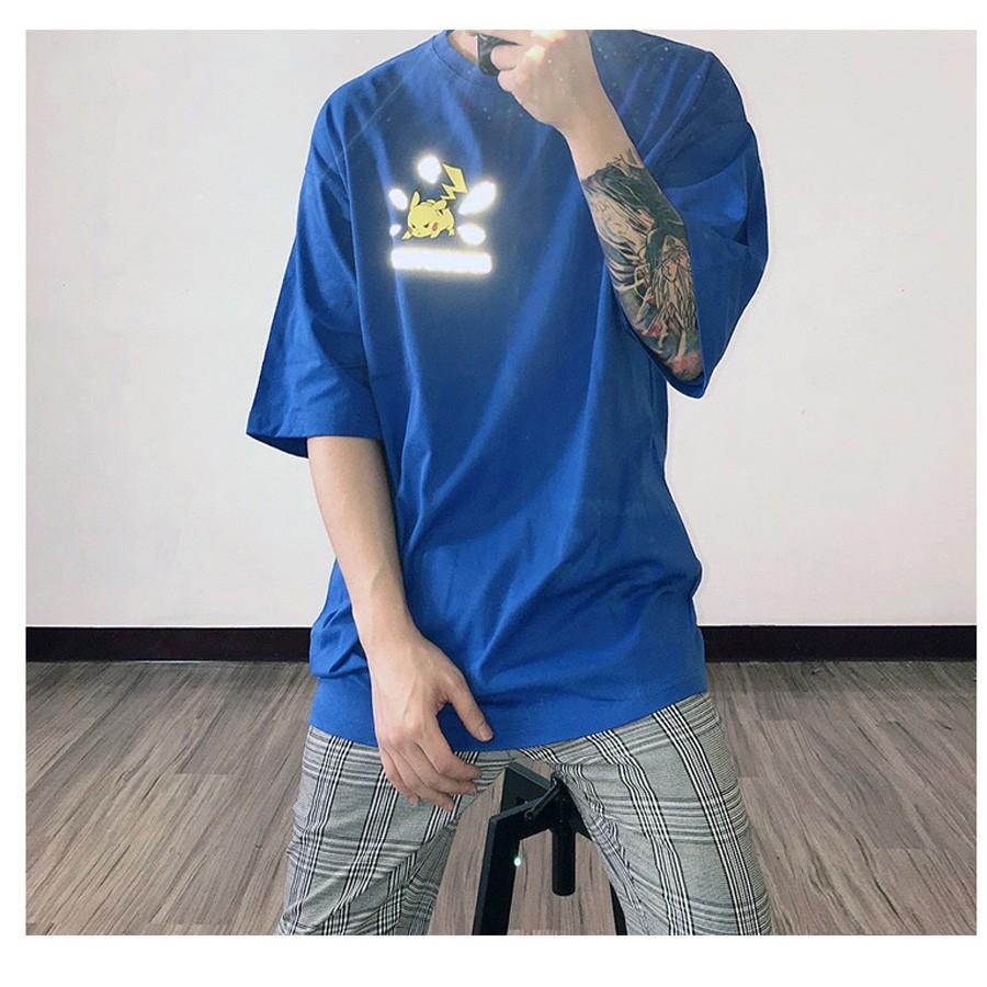 Áo Thun Phản Quang Tay Lỡ Unisex Pikachu 1