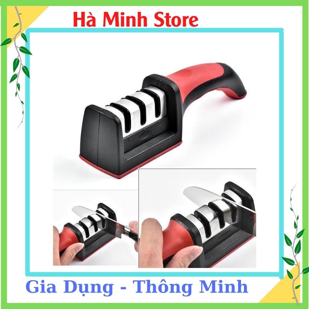 Dụng Cụ Mài Dao Cầm Tay Siêu Nhanh Siêu Sắc Trong 5 Giây, 3 Cấp Độ Tiên lợi - Mài Dao 3 Lưỡi Inox Gia Dụng Hà Minh