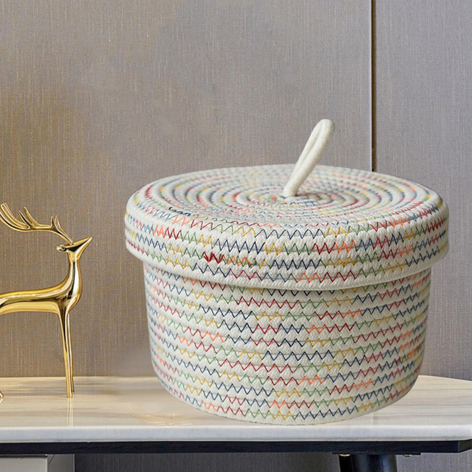 Storage Basket Bins, Shelf Baskets with Lids Organizing Gifts Toys Jewelry