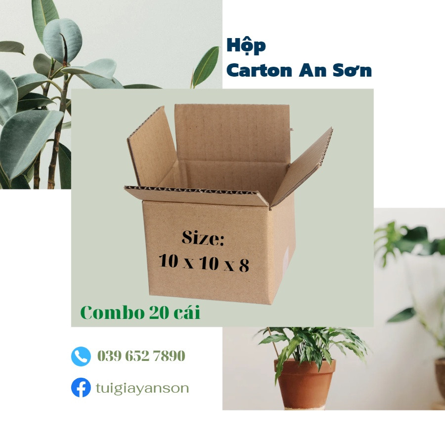 Hộp Bìa Carton Hộp Bìa Gói Hàng Ship Cod Dày Dặn KT 10x10x8cm