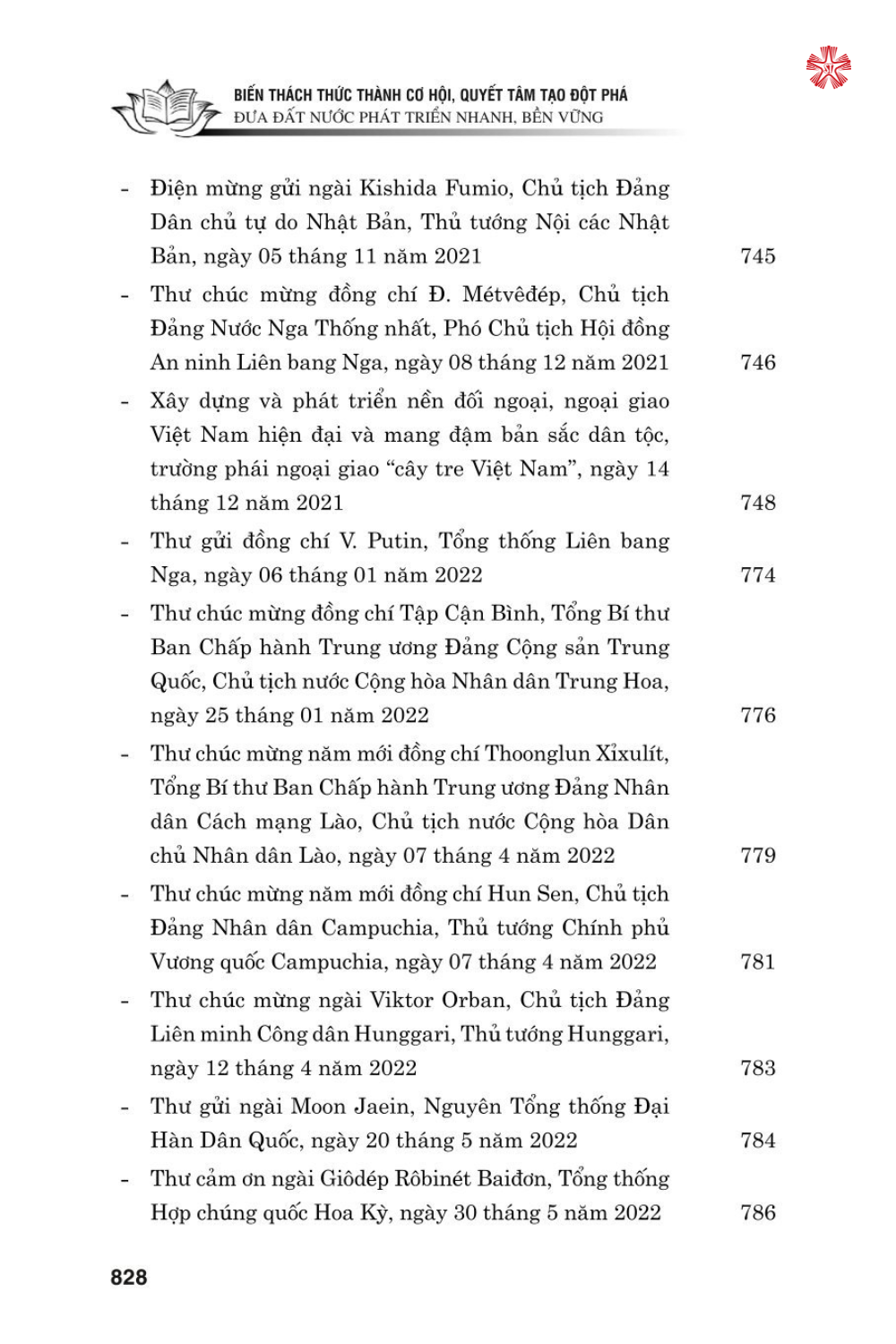 Biến thách thức thành cơ hội. Quyết tâm đột phá đưa đất nước phát triển nhanh, bền vững (bản in 2024)