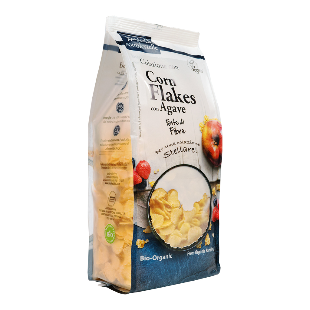 Ngũ cốc hữu cơ bắp ngô siro cán dẹp Sottolestelle 300g Organic Corn Flakes Agave