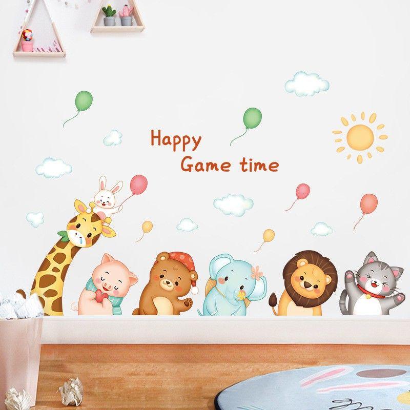 Decal dán tường cho bé thú nghiêng đầu