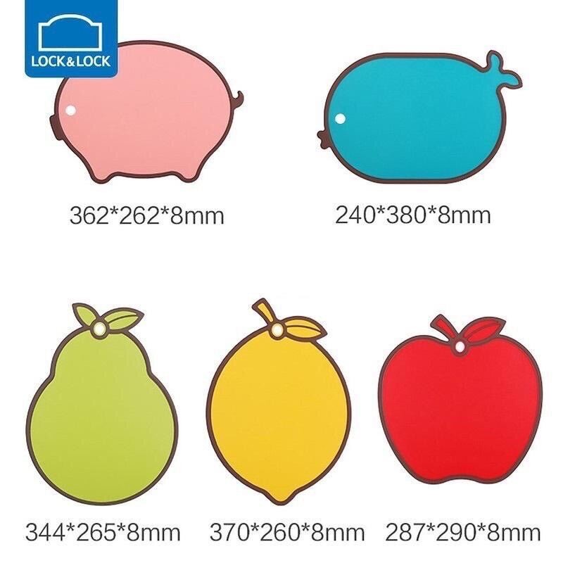 Thớt nhựa kháng khuẩn Lock&amp;Lock CSC551 nhiều màu, Hàng chính hãng, màu sắc đa dạng, viền silicone chống trượt - JoyMall