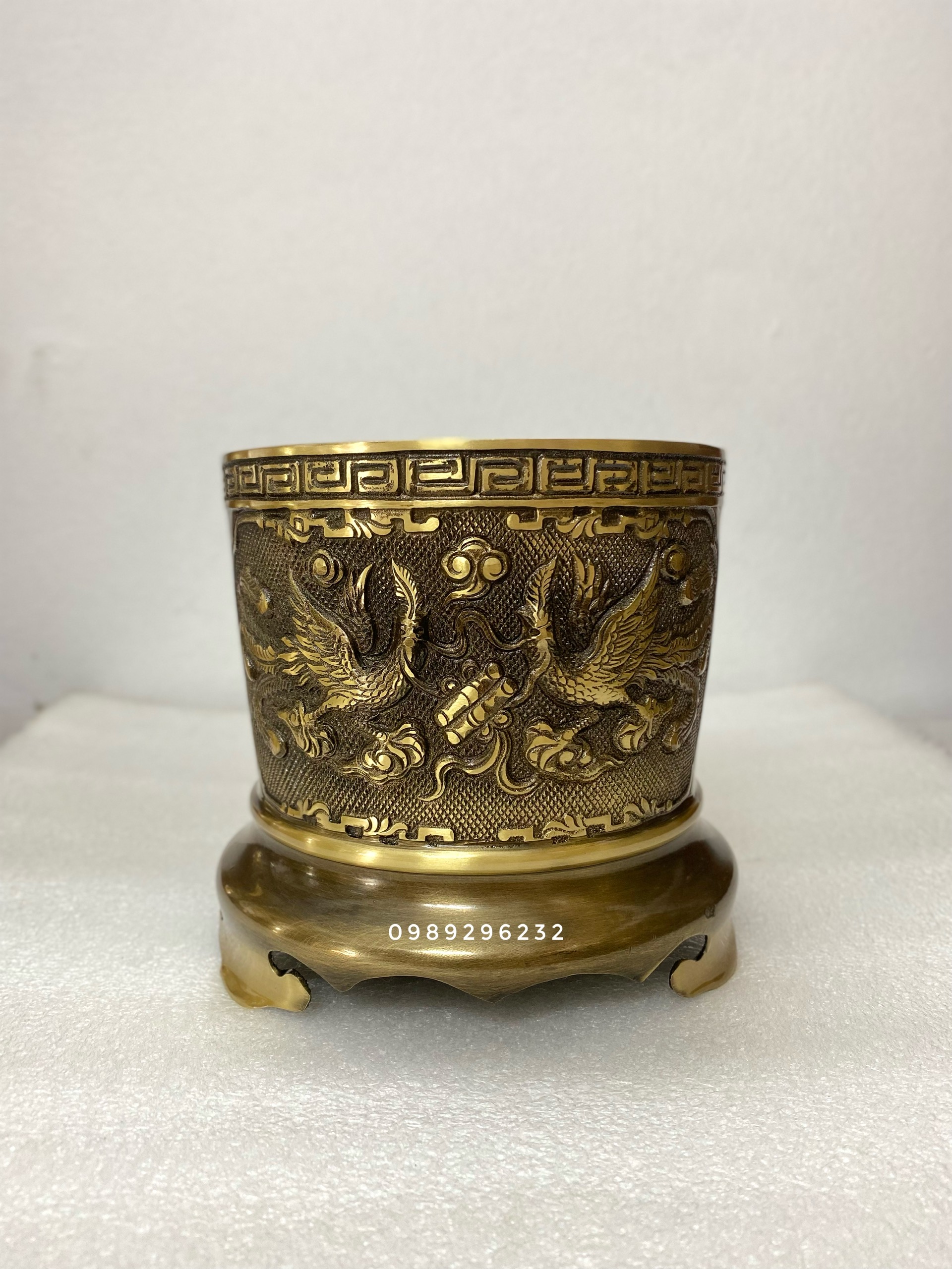 Lư hương , bát nhang bằng đồng vàng hun 16