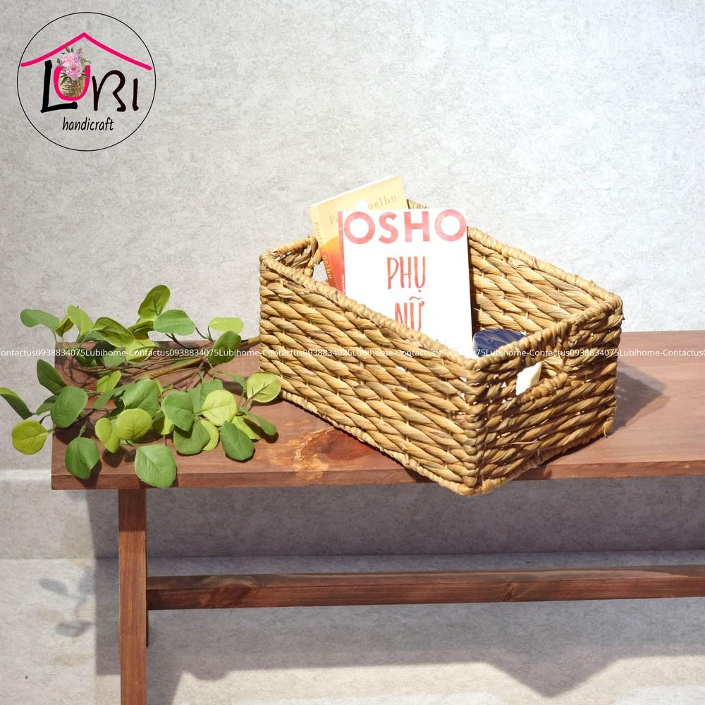 - LB080 Sọt lục bình hình chữ nhật đựng đồ mộc mạc