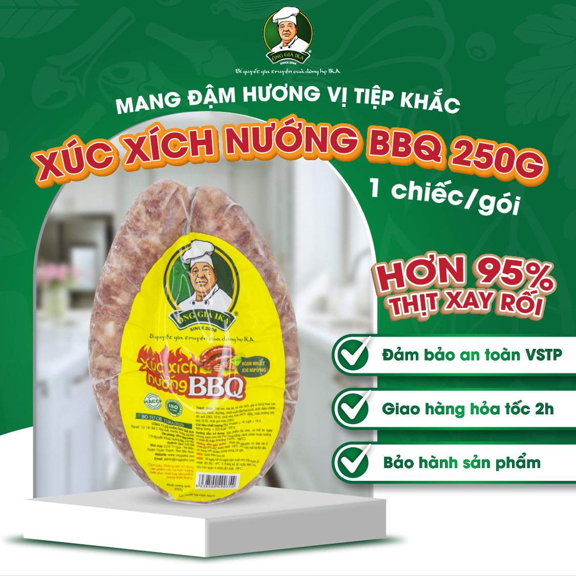[Chỉ Giao Hà Nội] Xúc xích Nướng BBQ 250g