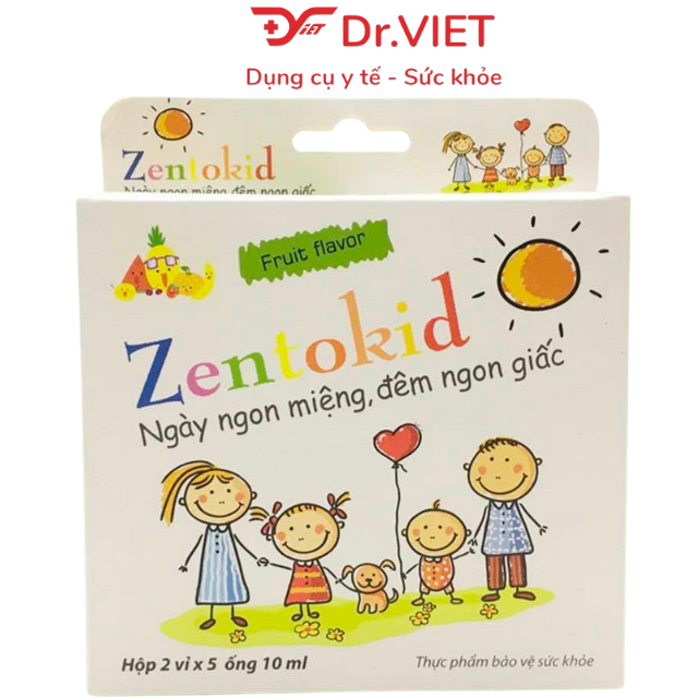 Siro Zentokid Hộp 10 ống (10ml) - Giúp bé ăn ngon, ngủ ngon, tiêu hóa tốt