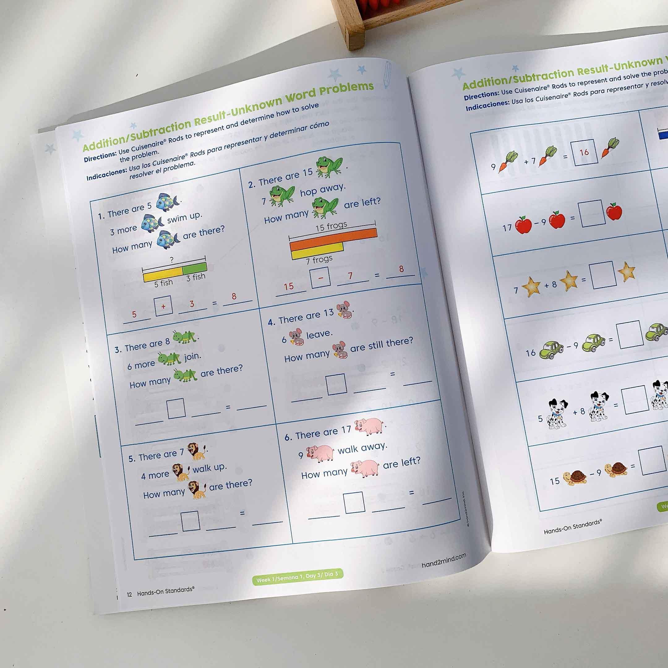 Hand2mind Bộ thực hành toán học Lớp 2 - Hands-On Standards Learning at Home Math Kit, Grade 2