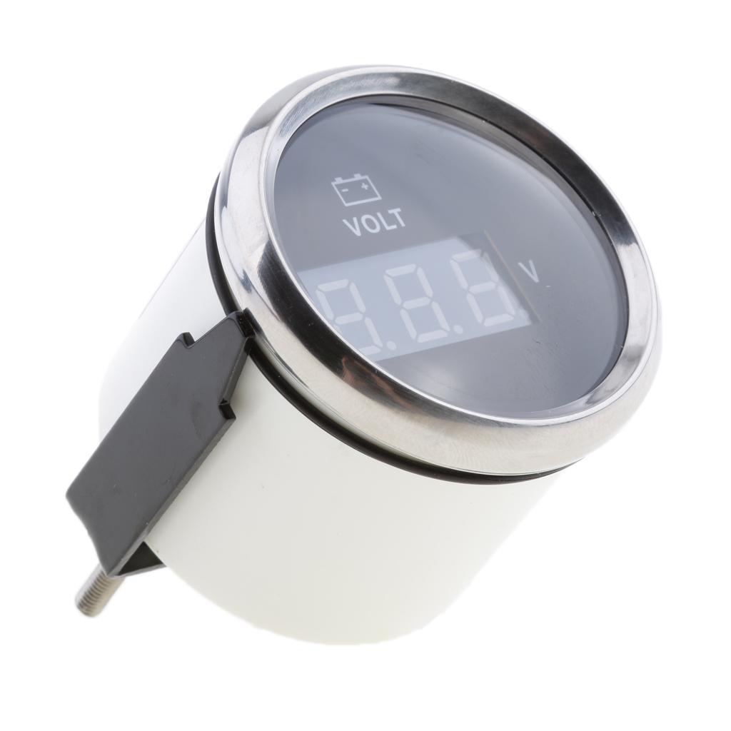 52mm Marine Red Digital LED Electronic 8-32V   Meters Gauge - Black
