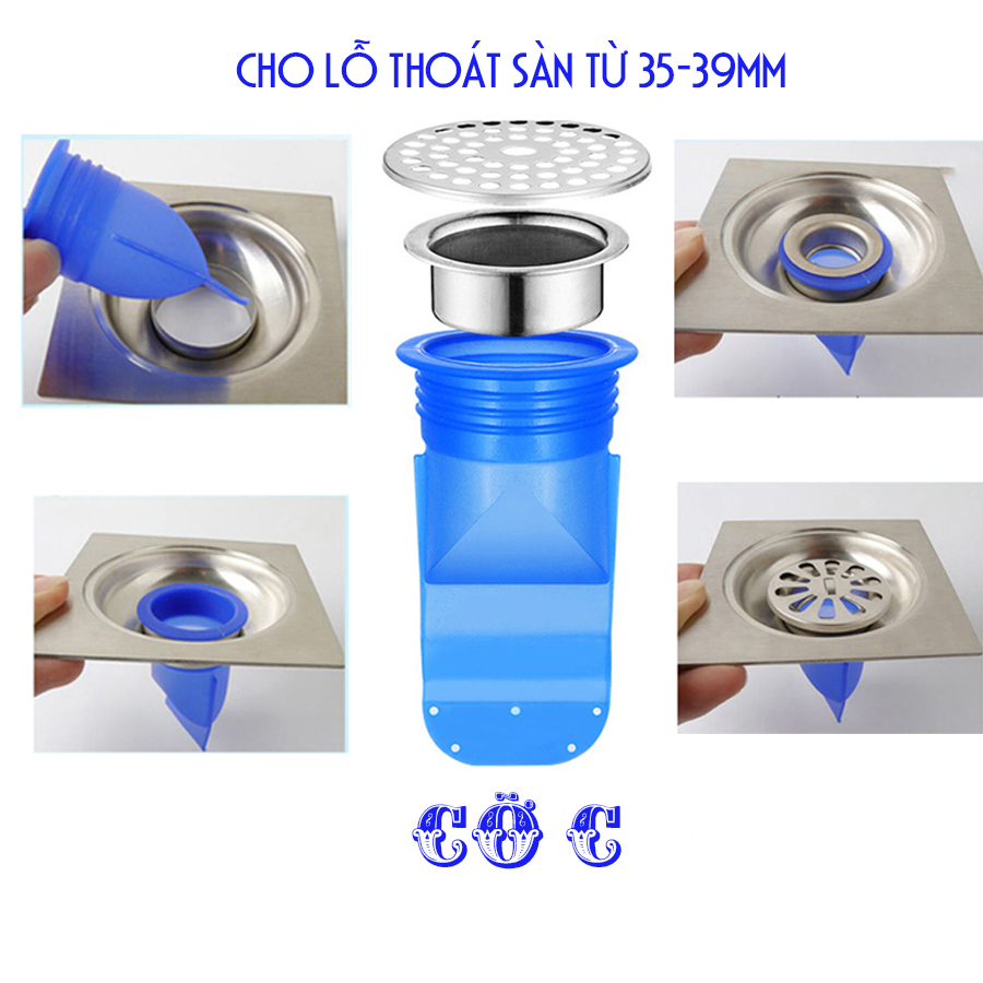 Silicone  thoát sàn chống mùi, ngăn côn trùng vi khuẩn chui lên lắp thoát sàn Nhà tắm, ống xả nước máy giặt, chậu rửa mặt - Phiên bản nâng cấp thế hệ 2 - Model S121