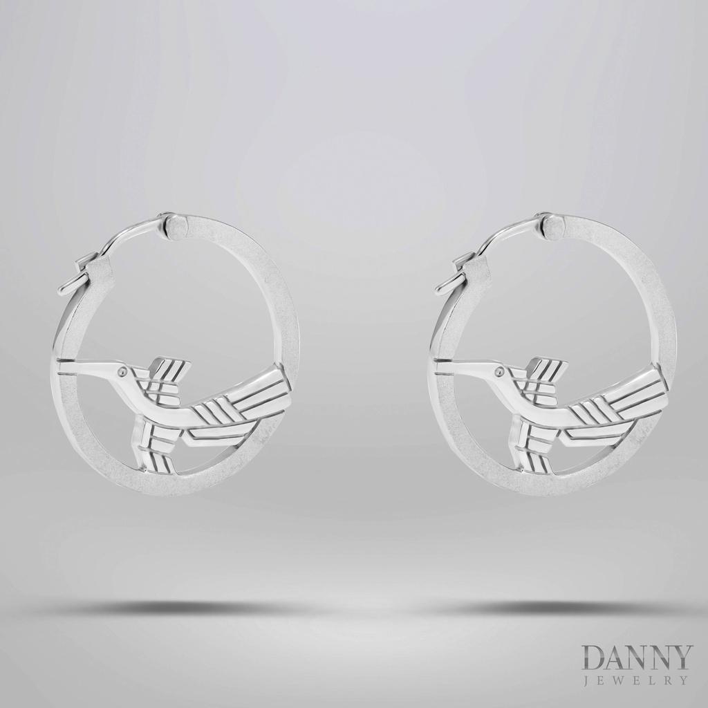 Bông Tai Nữ Danny Jewelry Bạc 925 Biểu Tượng Chim Hạc BT0004