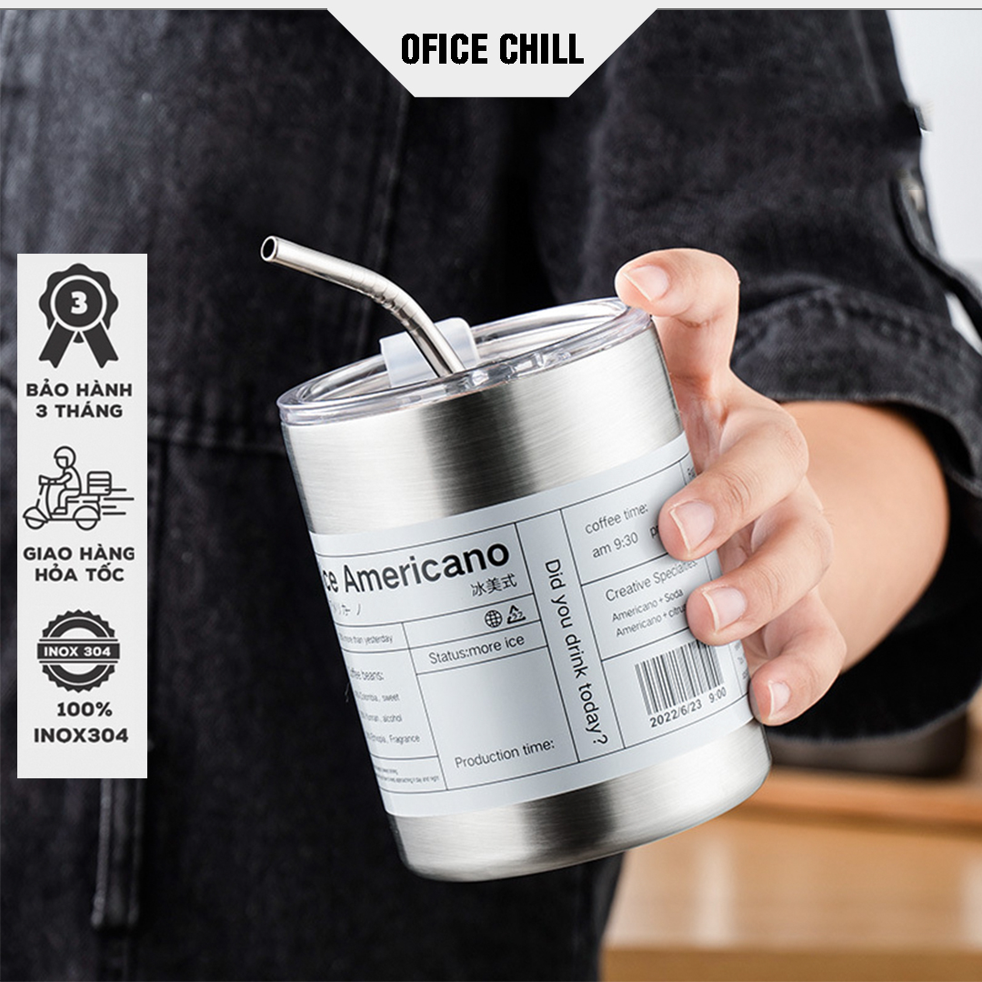 Ly Giữ Nhiệt Inox SUS 304 5 Lớp, Cốc Giữ Nhiệt Bán Chạy Có Ống Hút Cao Cấp Bảo Hành 90 Ngày