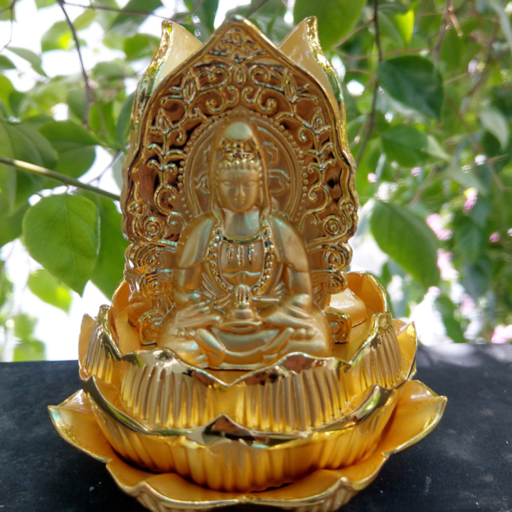 Tượng Phật 3 mặt Phật Tổ - Di Lạc - Quan Âm bẳng hợp kim - T0264